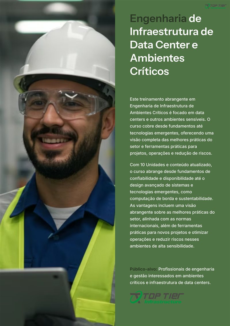 Capa do curso Engenharia de Infraestrutura de Data Center e Ambientes Críticos