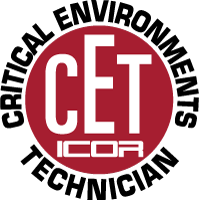 Selo CET — Critical Environments Technician, credencial do ICOR
